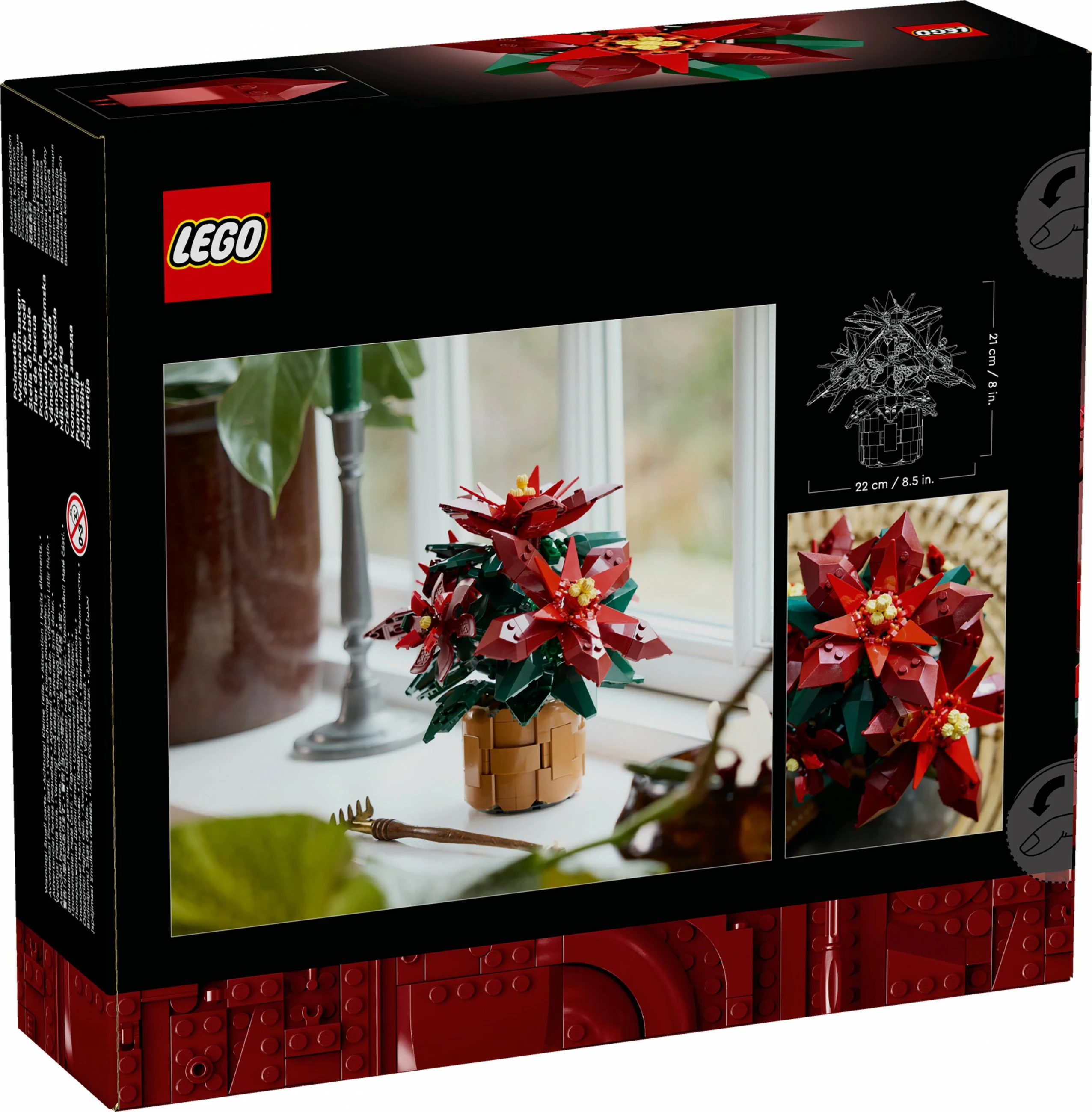Set ndërtimi LEGO Icons 10370, 608 pjesë, Poinsettia, shumëngjyrësh