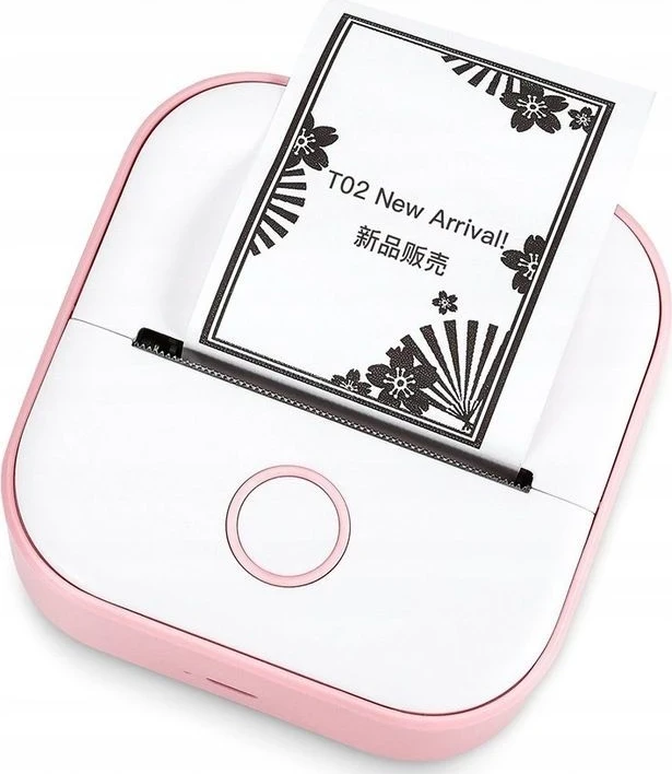 Printer termik Phomemo T02, bardhë-rozë