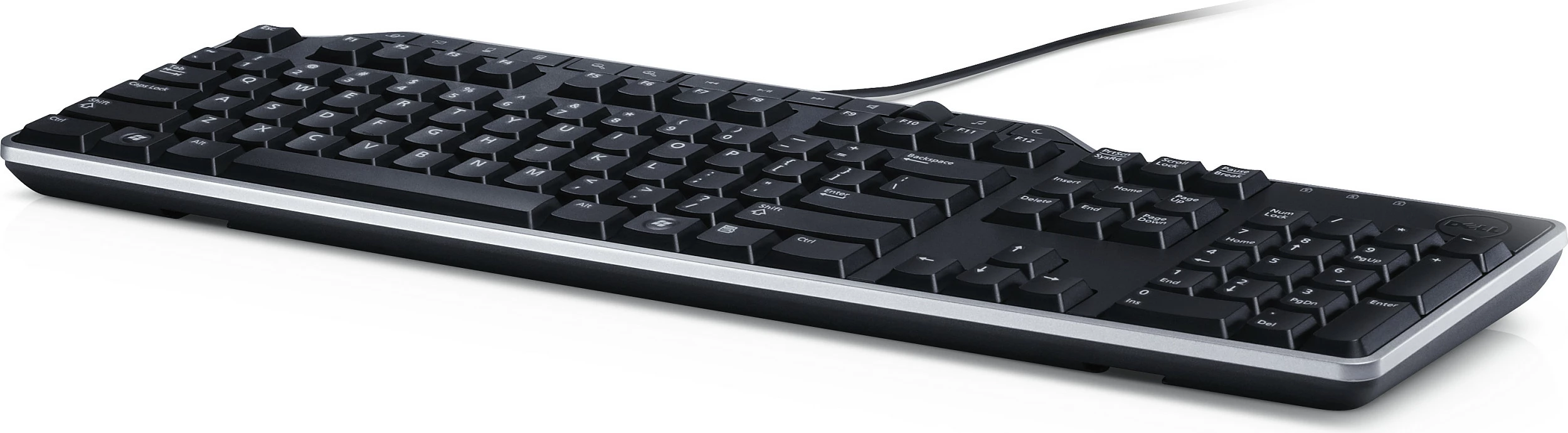 Tastierë DELL KB522, me kabëll USB, full-size 104 taste, QWERTZ gjerman, me numpad, me USB hub, e zezë