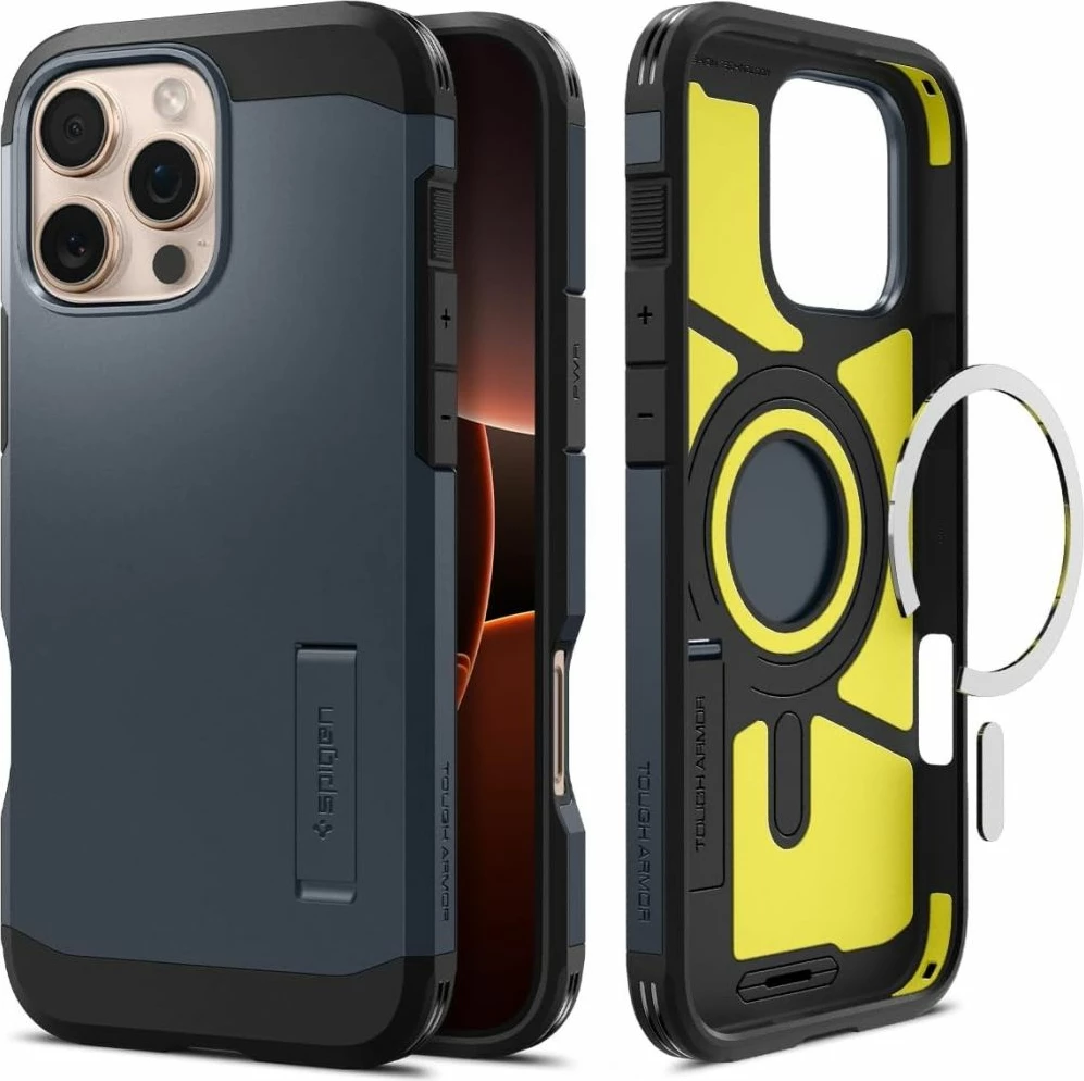 Mbështjellës Spigen Tough Armor Mag për iPhone 16 Pro Max, MagSafe, Gri e errët
