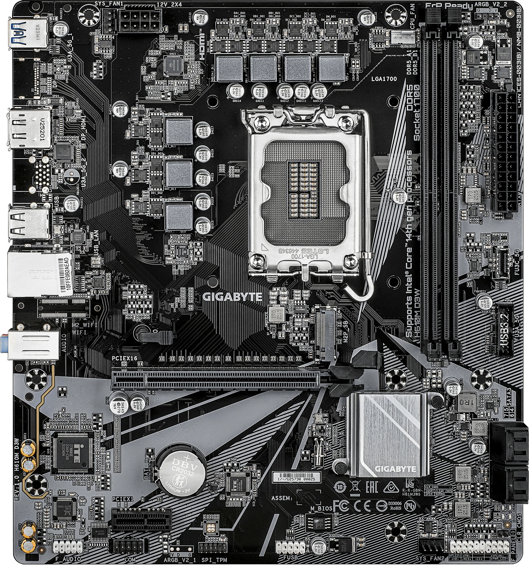 Pllakë amë Gigabyte H610M D3W, LGA 1700, DDR5 deri 5600MHz, micro ATX