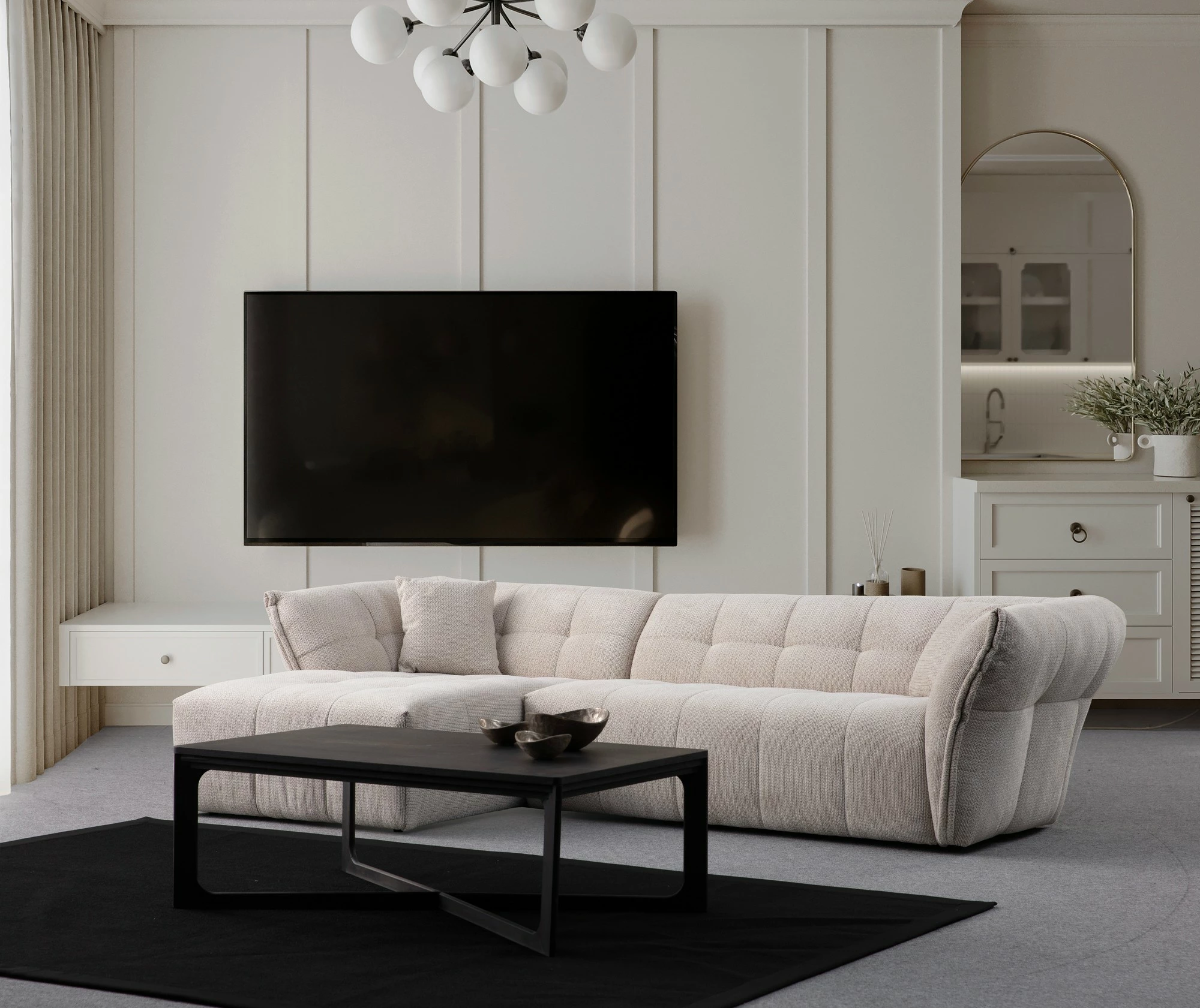 Këndore Boxer e bardhë, Atelier del Sofa, majtas