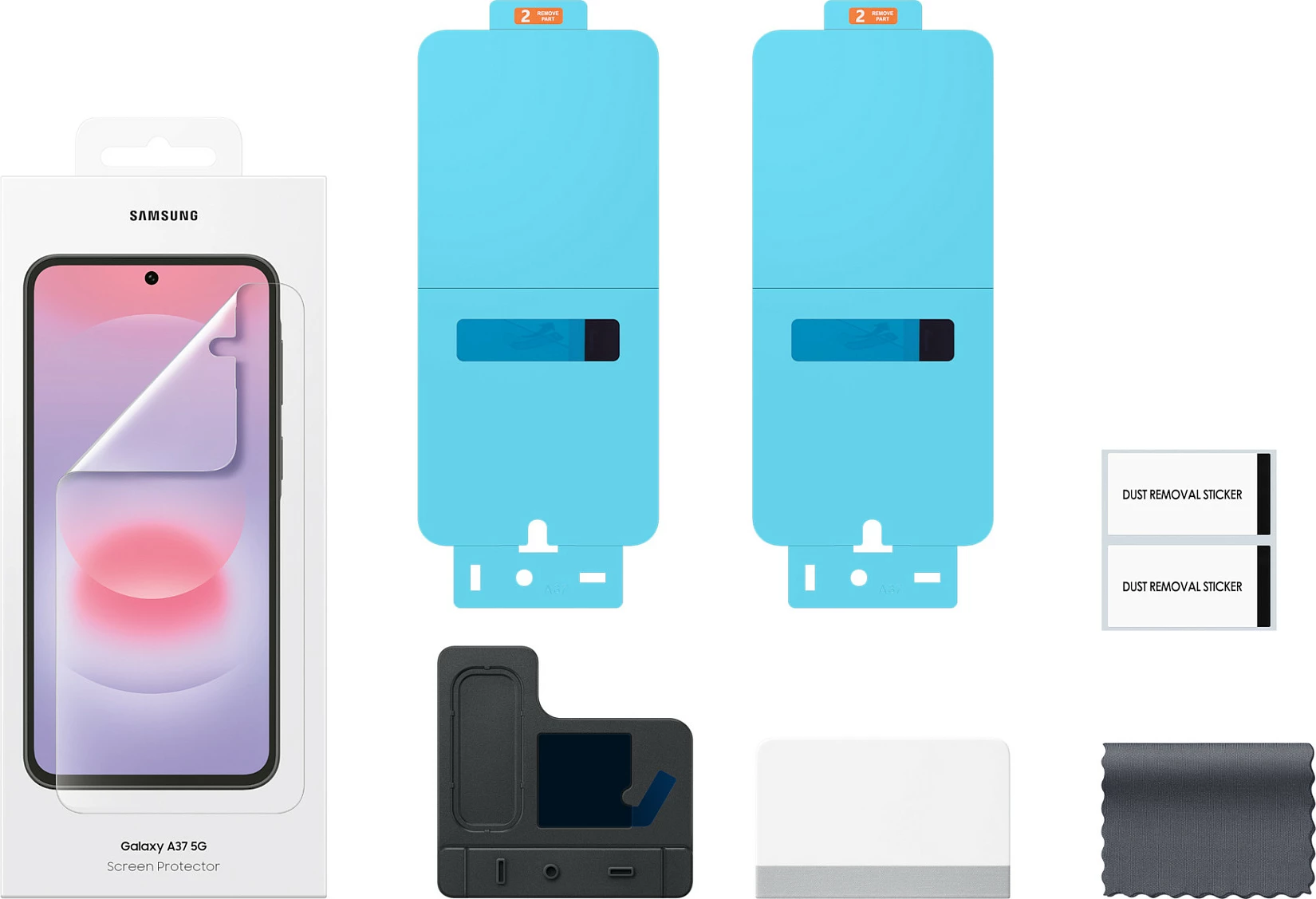 Mbrojtës ekrani Samsung EF-UA376CTEGWW për Galaxy A37 5G, transparent, 2 copë