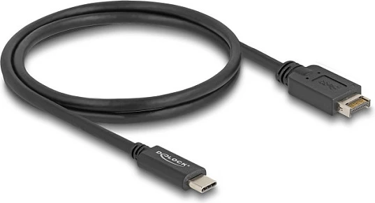 Kabllo DeLOCK USB Type-E 20-pin në USB-C, 10 Gbps, 1 m, e zezë