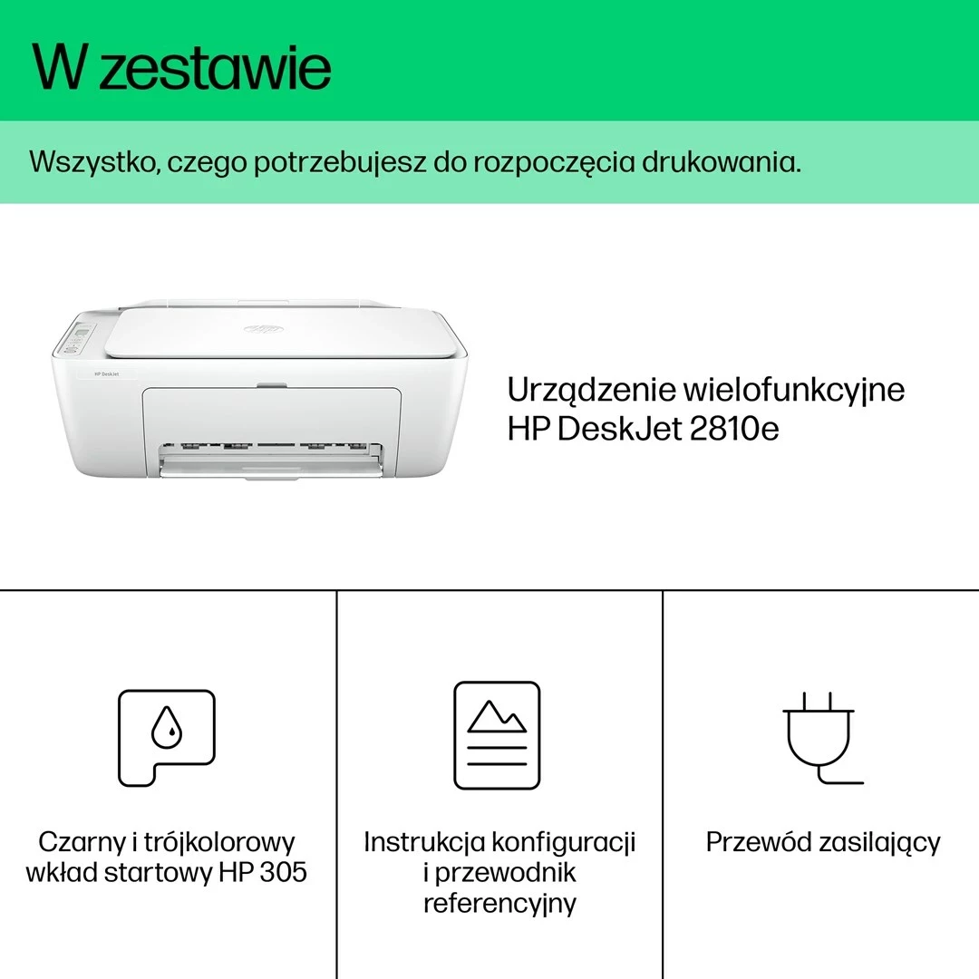 Printer multifunksional HP DeskJet 2810e, wireless, ngjyrë e bardhë