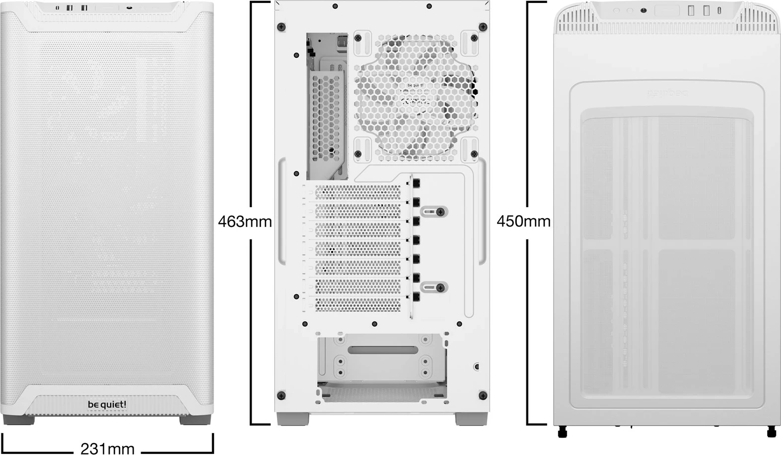 Kasë BE QUIET! PURE BASE 501 Airflow, Midi Tower, Bardhë