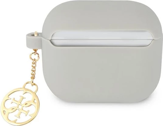 Mbështjellës Guess për AirPods 3, Charm 4G, silikon, gri