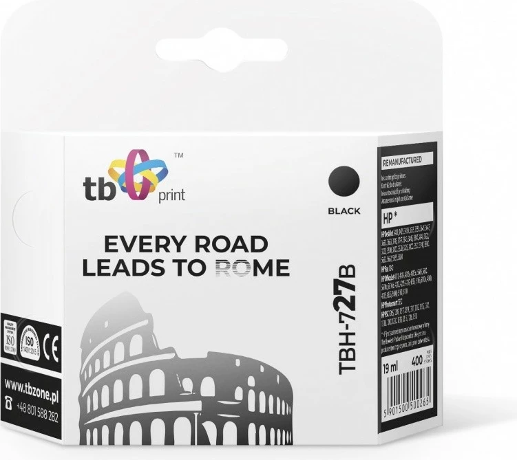 Toner TB Print TBH-727B, për HP No. 27, 19 ml, e zezë