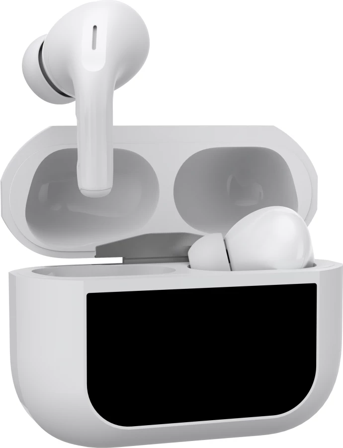 Kufje Moye Aurras 3 Vision wireless Bluetooth 5.4 me ANC, kasë karikimi me ekran me prekje, USB-C, të bardha