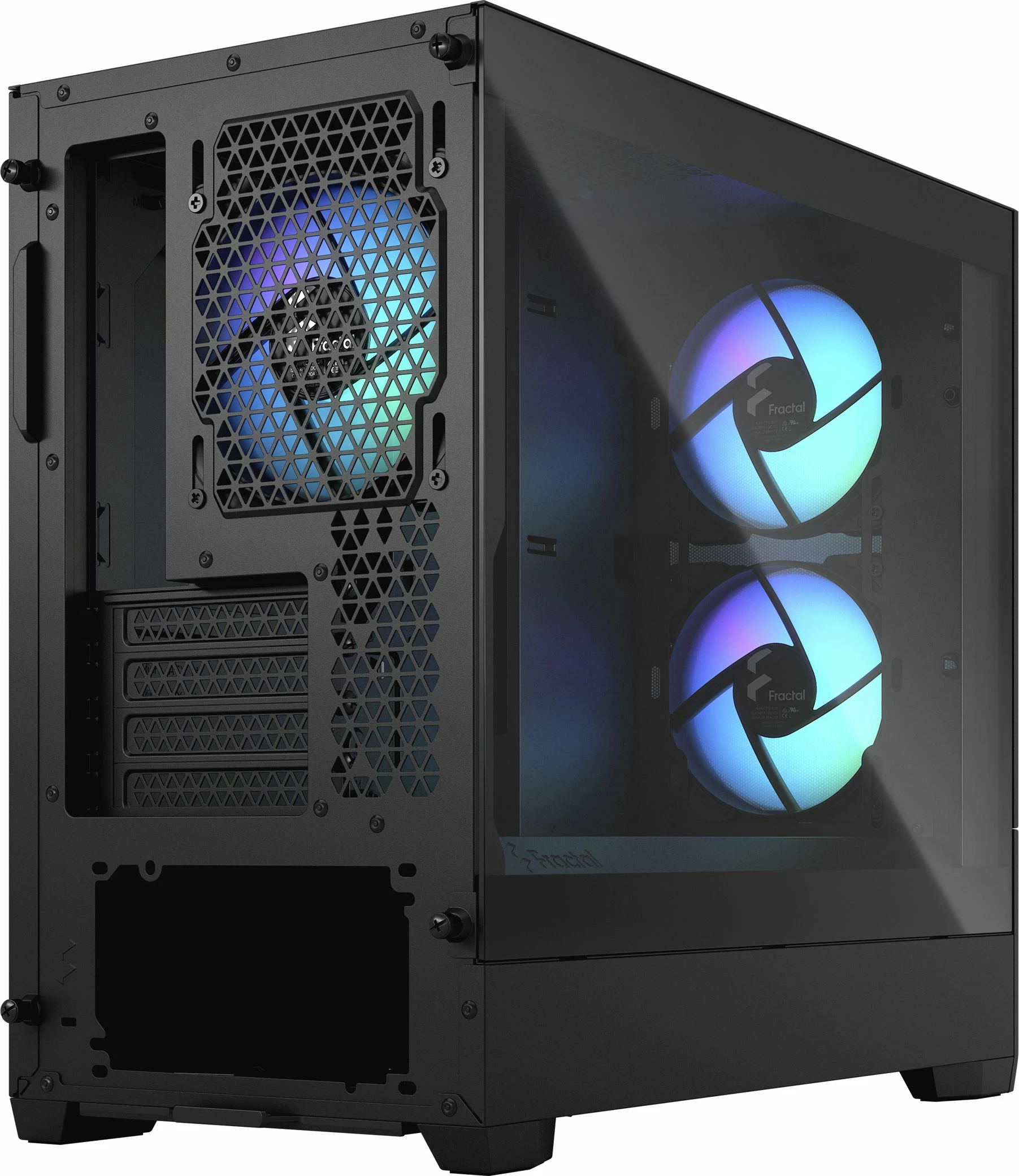 Kasë Fractal Design Pop Mini Air RGB FD-C-POR1M-06, Mini Tower, Micro-ATX/Mini-ITX, 3x120mm RGB, me dritare, e zezë