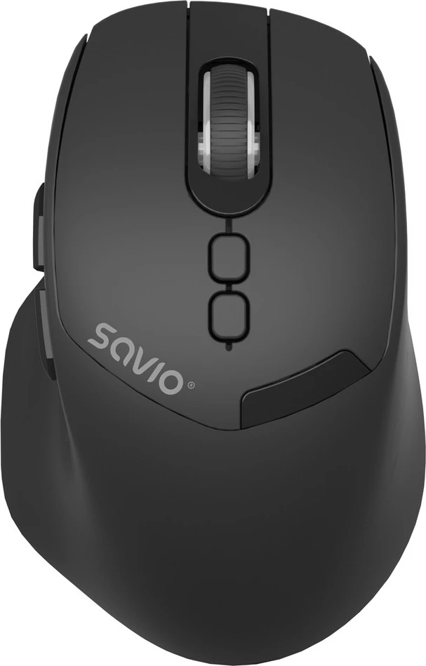 Maus Savio MB-06, wireless 2.4 GHz/BT 5.4, 2000 DPI, 6 butona, USB-C, set me receiver USB + kabllo USB-C, zi