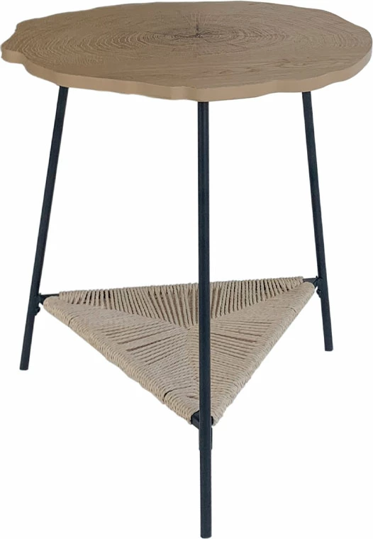 Tavolinë anësore Tree, natyrale e zezë, 46x46x52