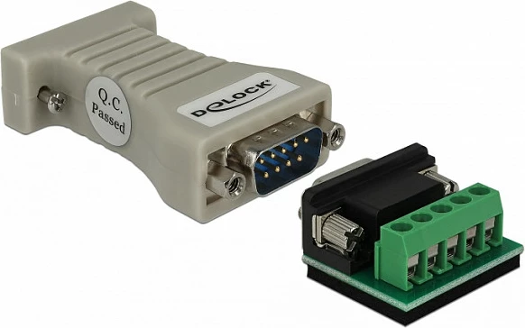 Konvertues serial DeLOCK 62920, RS-232 në RS-422/485, full duplex, Plug and Play, i zi