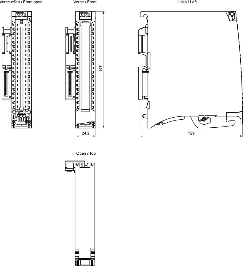 Modul dalje digjitale Siemens SIMATIC S7-1500 6ES7522-1BH10-0AA0, DQ16, 24V DC, 0.5A, gri