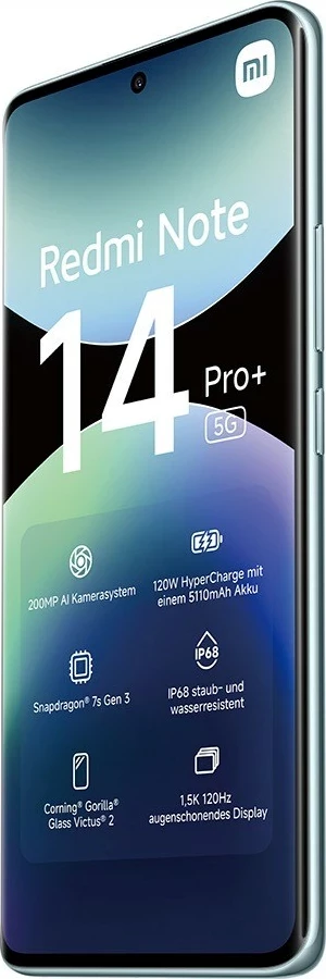 Celular Xiaomi Redmi Note 14 Pro+, 6.67", 8+256GB, 5G, i kaltër