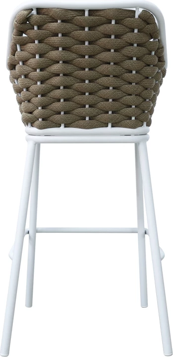 Karrige për bar Zuki alumini, e bardhë, e grumbullueshme, me jastëk, 55x54x109cm