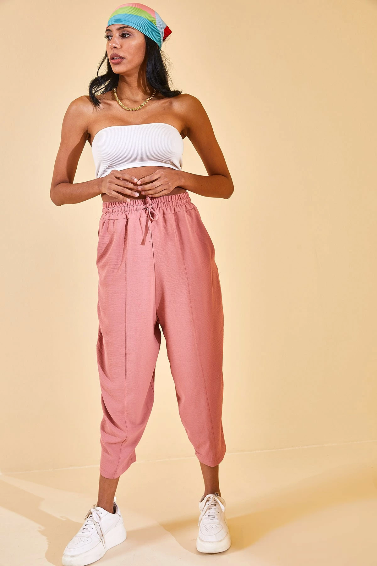 Pantallona për gra, ngjyrë dusty rose, Jumeon X125950