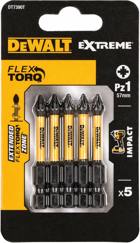 Bit impakti PZ1 Dewalt DT7390T 50 mm, set 5 copë