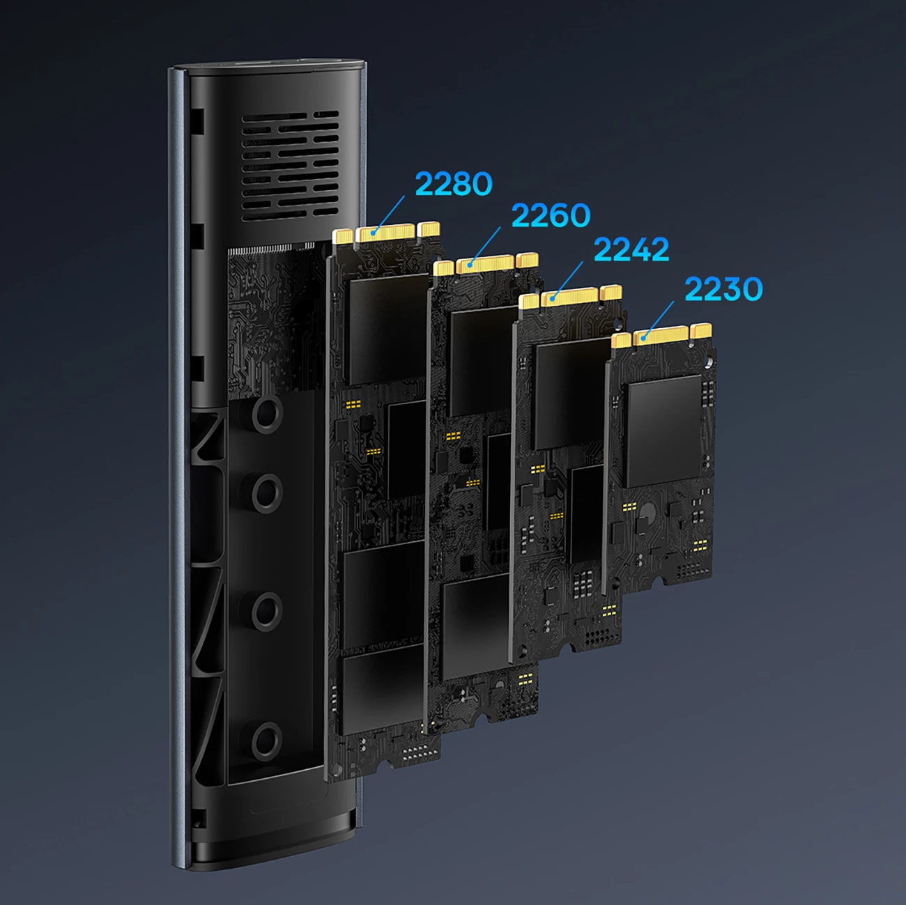 Kasë Baseus FlyJoy për SSD M.2 NVMe, 10Gb/s, Gri
