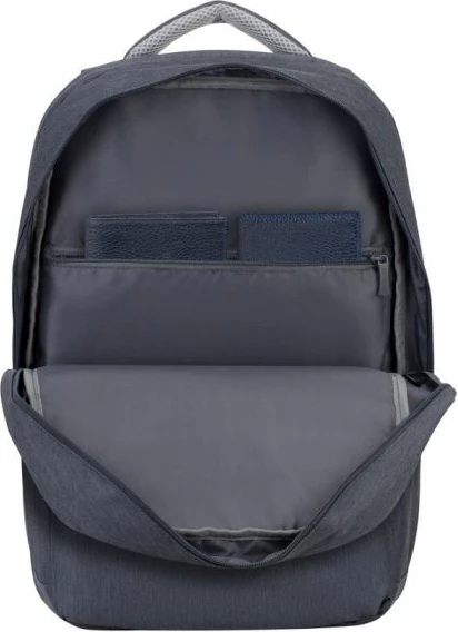 Çantë shpine për laptop RivaCase 7567, për 17.3\", anti-vjedhje, me portë USB, gri e errët