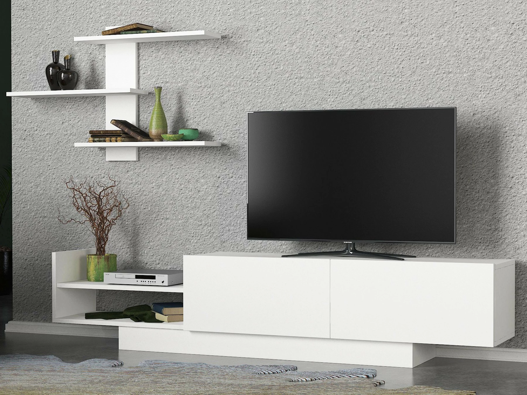 Komodë TV Hanah Home, Egemen, e bardhë