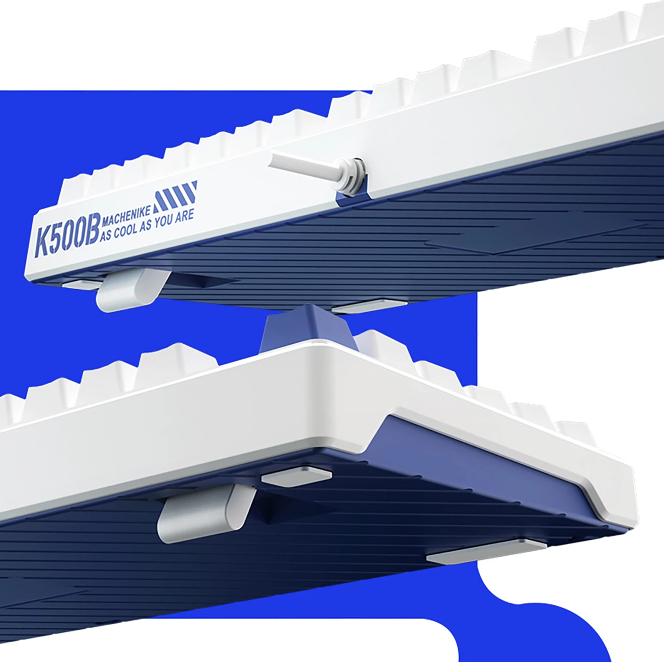 Tastierë mekanike gaming me kabllo Machenike K500B-B87 TKL 87 taste, Hot-Swap 3-pin Red Switch, LED backlight, e bardhë, set në kuti