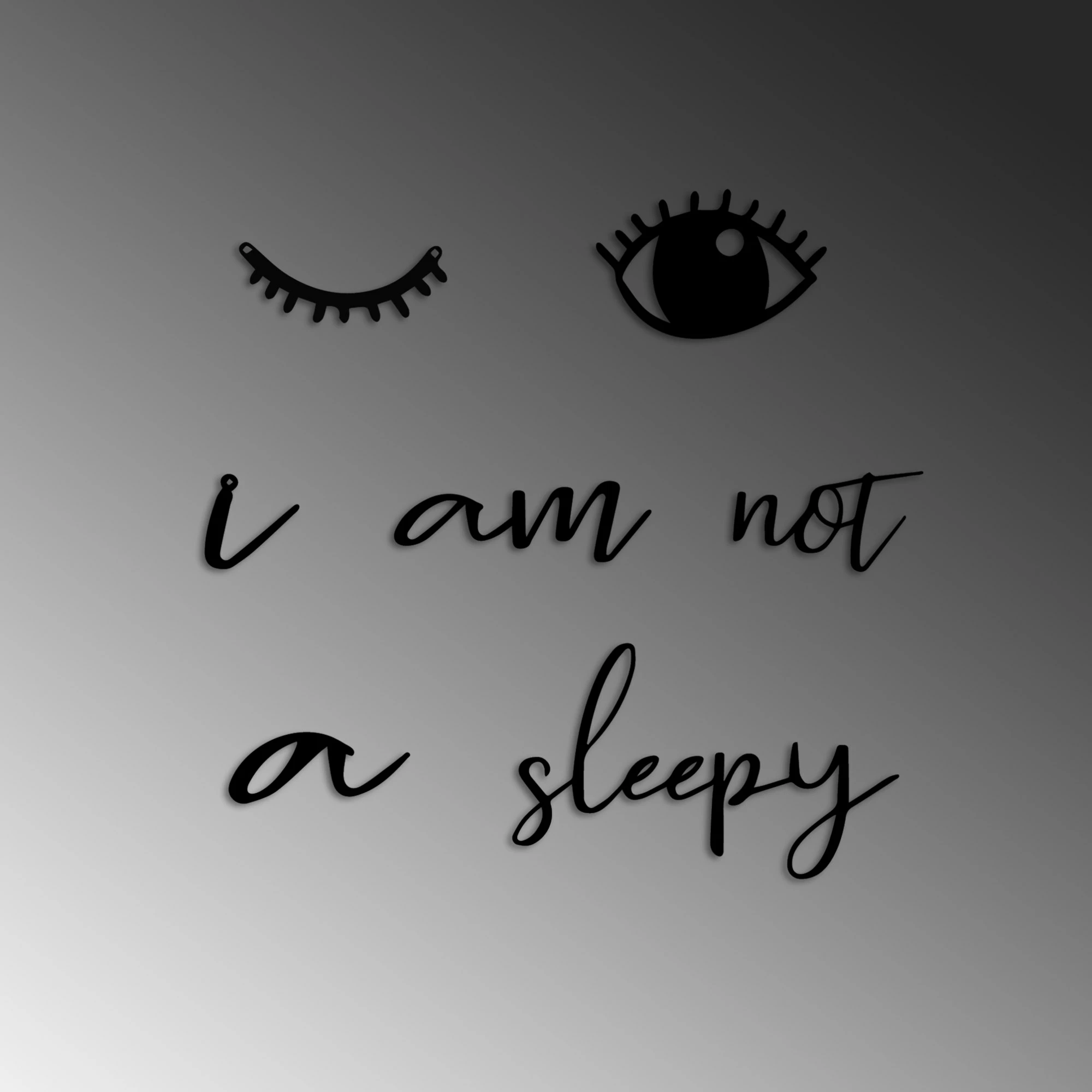 Aksesor dekorativ metalik për mur, Wallity, Not Sleepy