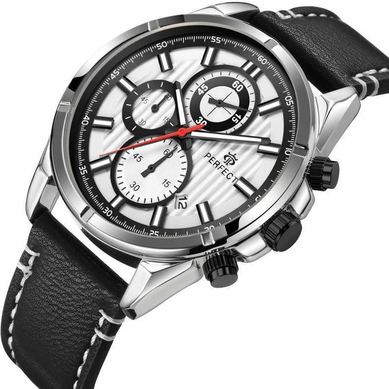 Orë dore kronograf për meshkuj Perfect, e zezë