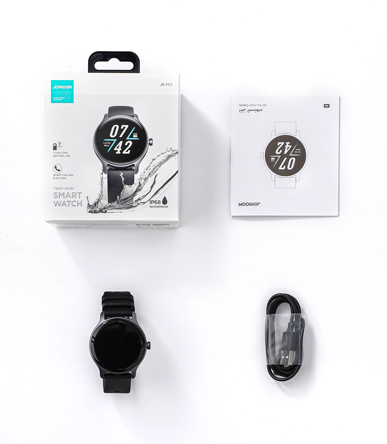 Smartwatch Joyroom JR-FC1 Classic Series, 1.28", 220 mAh, IP68, Gri