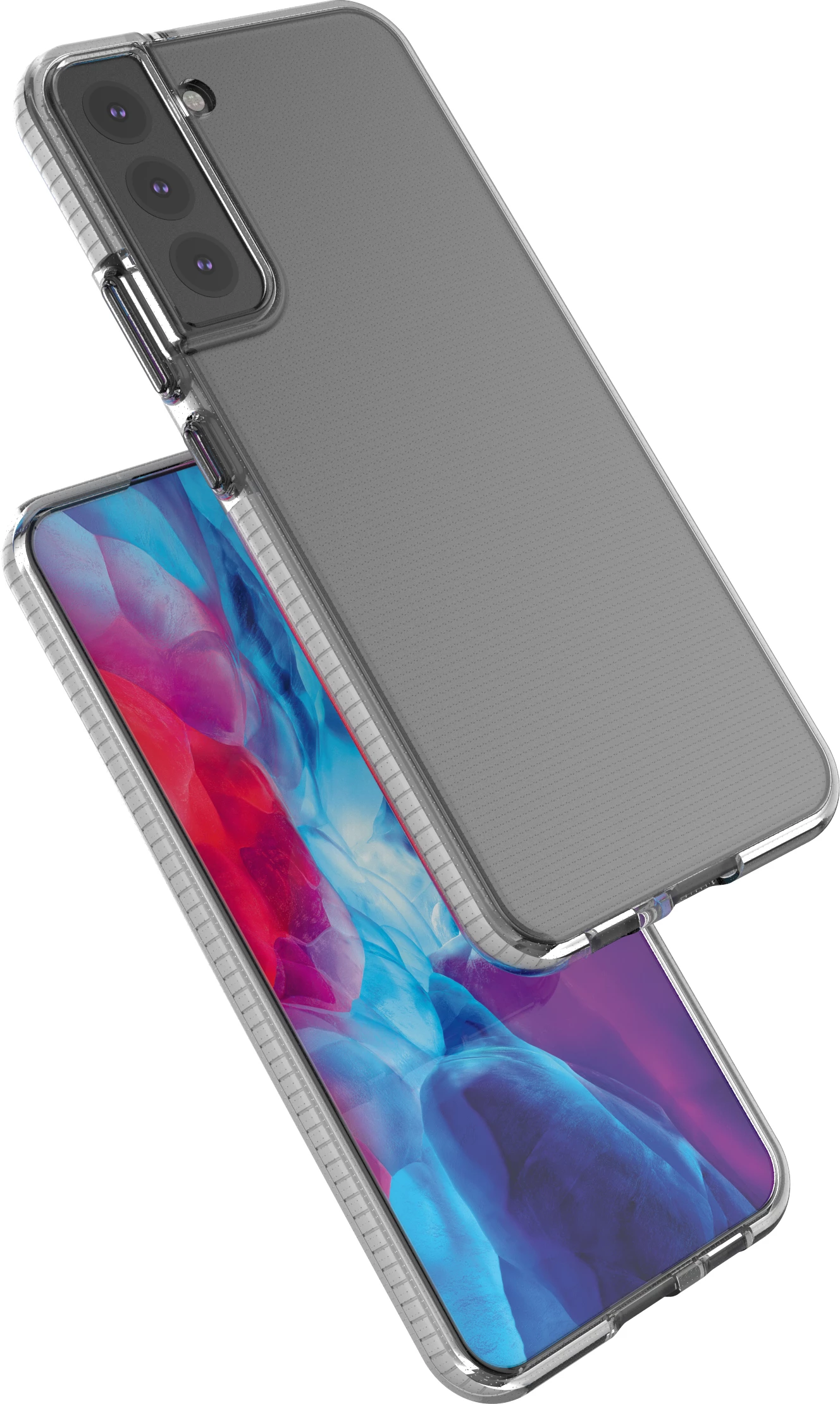 Mbështjellës Hurtel Spring Case për Samsung Galaxy S22+, TPU, i tejdukshëm me kornizë të zezë