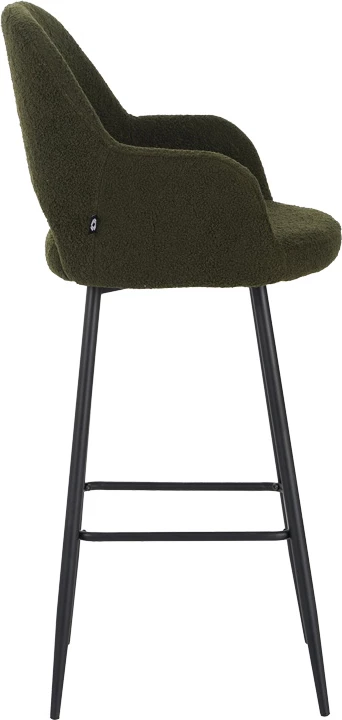 Karrige për bar Renish, ngjyrë jeshile e errët, me këmbë metali të zeza, 51x57x114cm