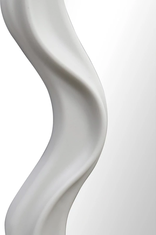 Pasqyrë asimetrike Liquid, ngjyrë e bardhë, 26x2.7x39cm