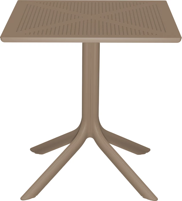 Tavolinë Groovy për jashtë, PP me vrima, ngjyrë kapuçino, 60x60x76cm