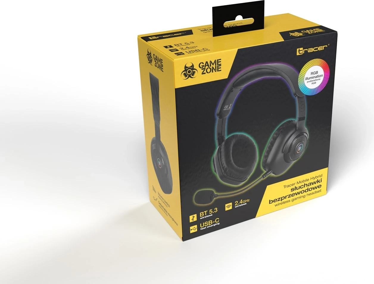 Kufje Tracer GAMEZONE Mobile Hybrid BT+2.4G, Wireless, me mikrofon të heqshëm, e zezë