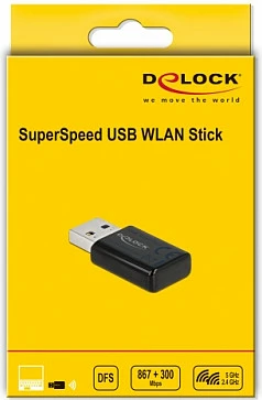 Adapter Wi‑Fi USB DeLOCK 12550, Wi‑Fi 5 (802.11ac), Dual-band 2.4/5 GHz, i zi