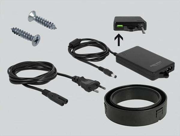 Karikues tavoline DeLOCK 64065, USB-C PD 85W + 2x USB-A QC 3.0, i bardhë