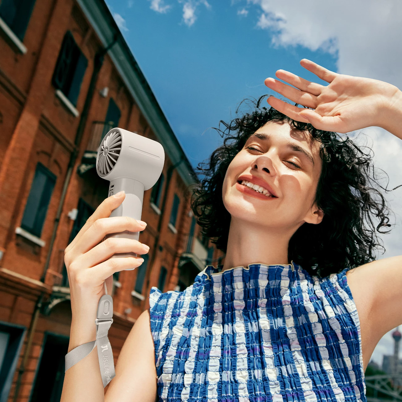 Ventilator dore Jisulife Handheld Fan 10 4000mAh USB-C, gri, set (kabllo USB-C, litar, udhëzime)