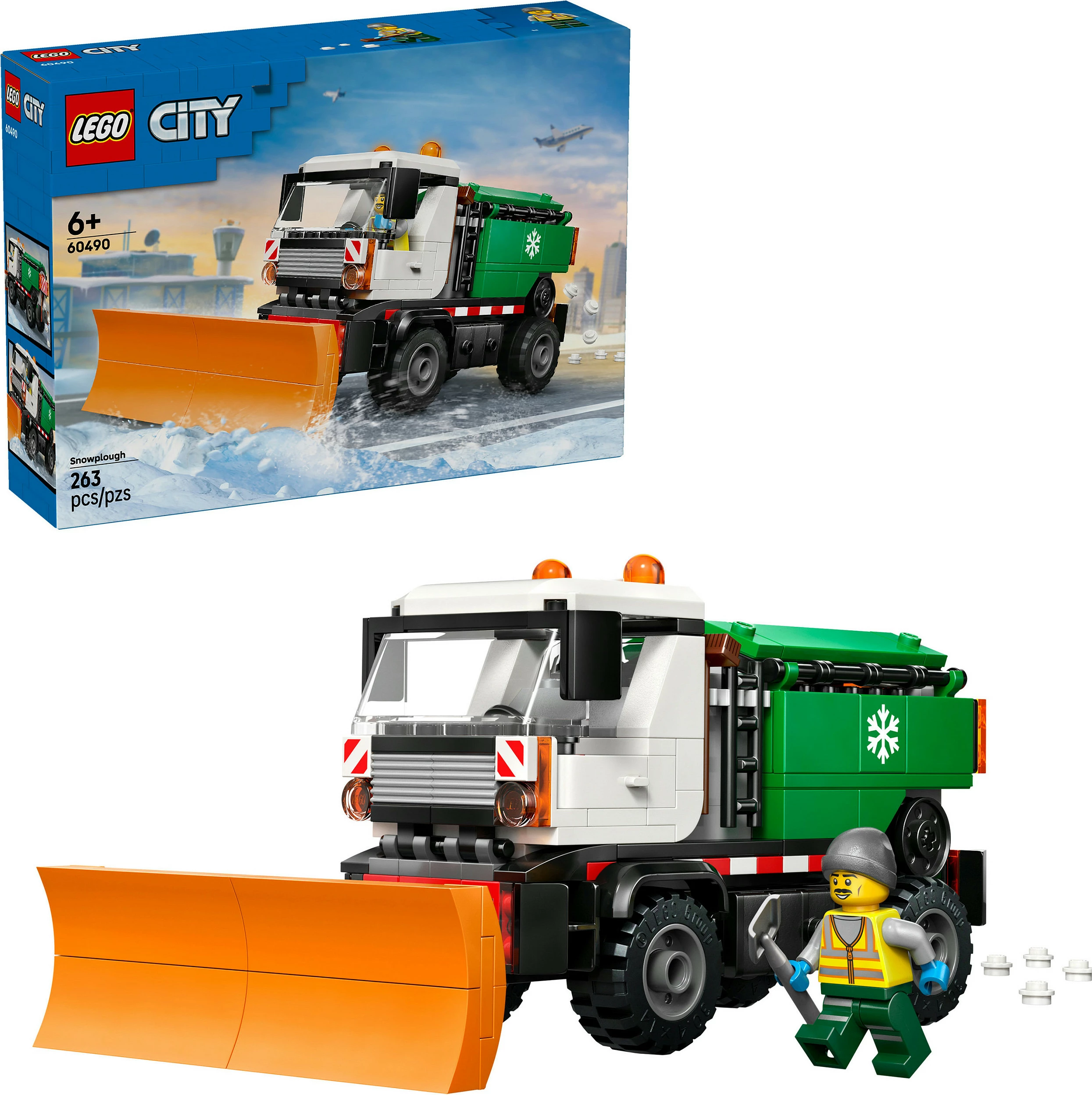 Set ndërtimi LEGO City Snowplough 60490, 263 copë, 6+, shumëngjyrësh