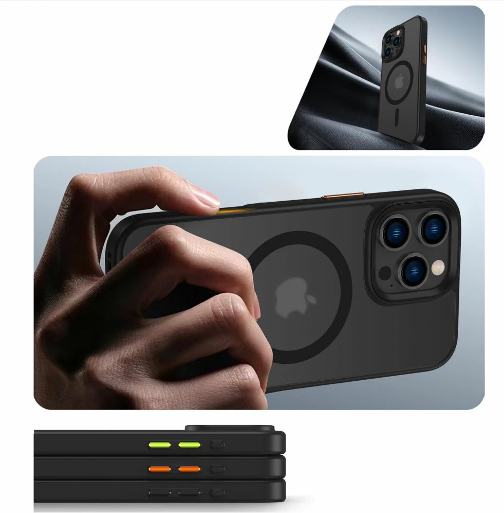 Mbështjellës Tech-Protect MagMat Magsafe për iPhone 16 Pro, 3-set, e zezë gjysmë-transparente