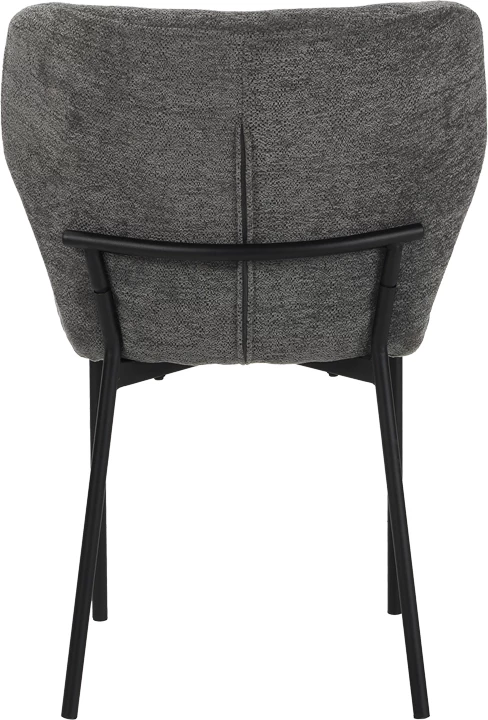 Karrige Mavier, set prej 2 copësh, stof gri, këmbë metalike të zeza, 48x61.5x82cm