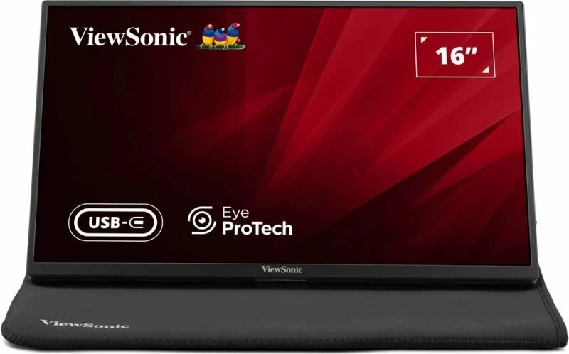 Monitor portativ ViewSonic VA1650 16\" IPS Full HD USB-C/HDMI me altoparlantë, i zi