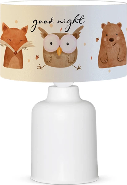 Llambë tavoline për fëmijë PWL-1099 E27 ngjyrë pllakë e kuqe-bardhë-gri D24x32cm