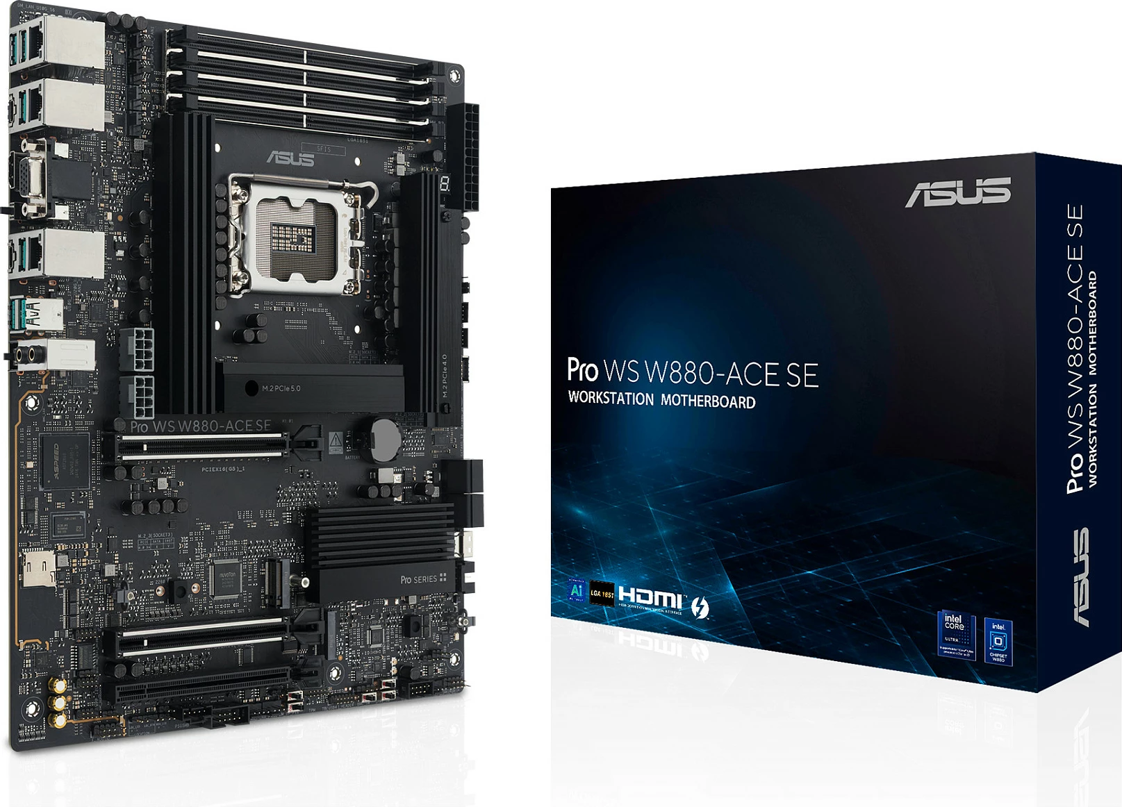 Pllakë amë ASUS Pro WS W880-ACE SE, LGA 1851, DDR5 deri 256GB, PCIe 5.0, Thunderbolt 4, ATX