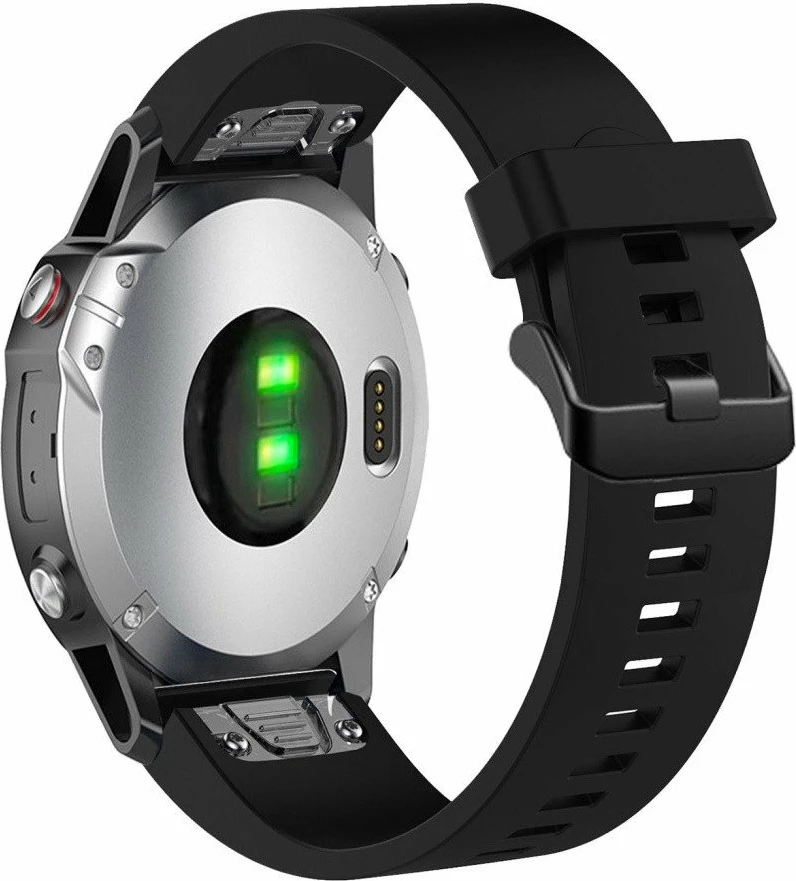 Rrip silikoni Fixed QuickFit 20mm për Garmin, FIXSST-QF20MM-BK, i zi