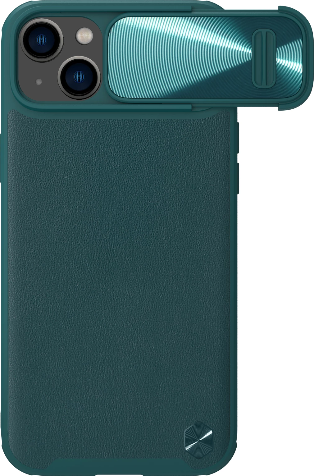 Mbështjellës Nillkin CamShield Leather S Case për iPhone 14 Plus, me kapak kamere, Jeshil