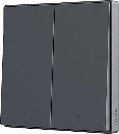 Switch muri smart Aqara Wall Switch H1 EU, Zigbee 3.0, me neutral, double rocker, gri