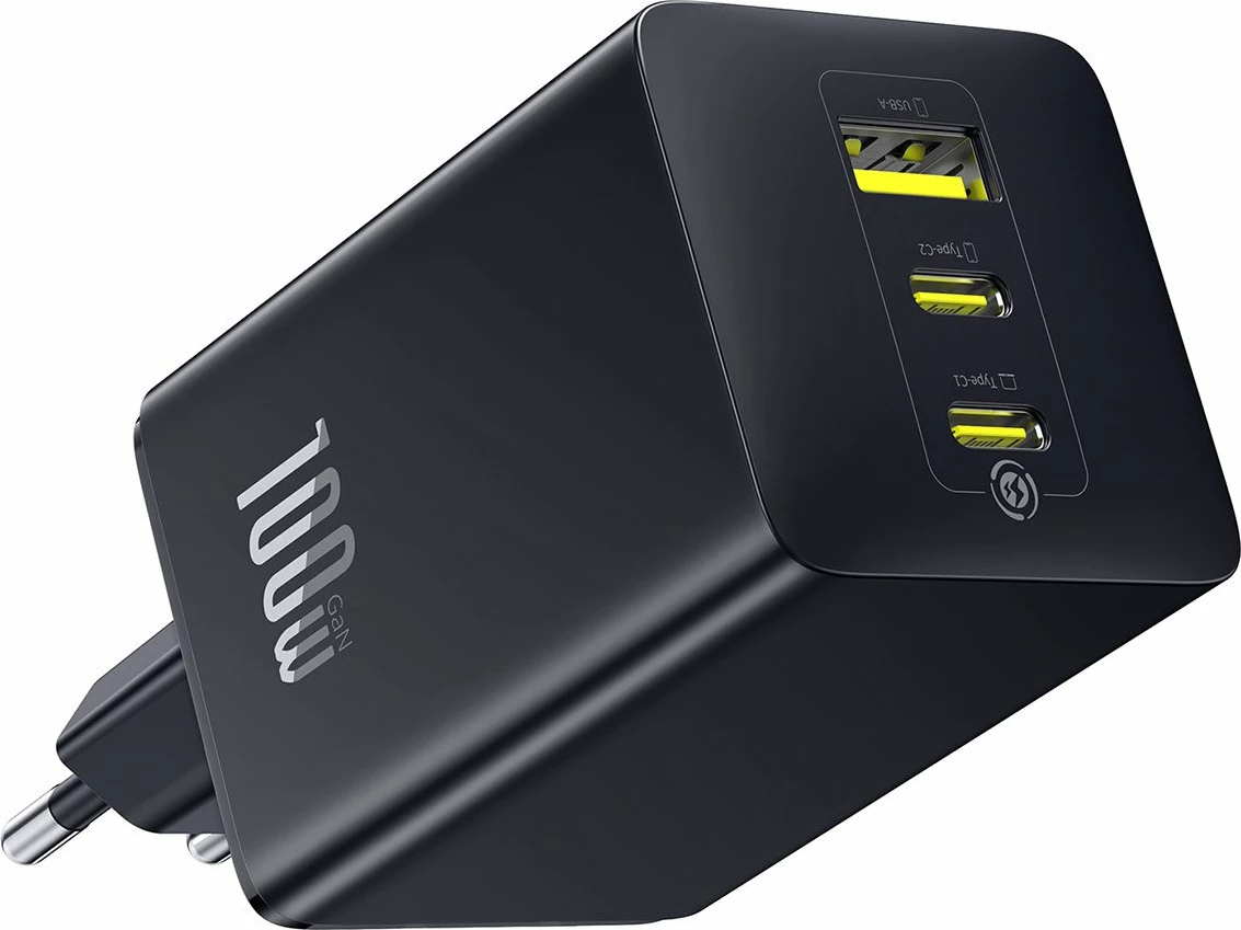 Karikues rrjeti Baseus EnerFill FE11 GaN 100W 2x USB-C + 1x USB-A, i zi