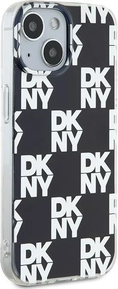 Mbështjellës DKNY IML Checkered Mono Pattern për iPhone 15/14/13, 6.1", i zi