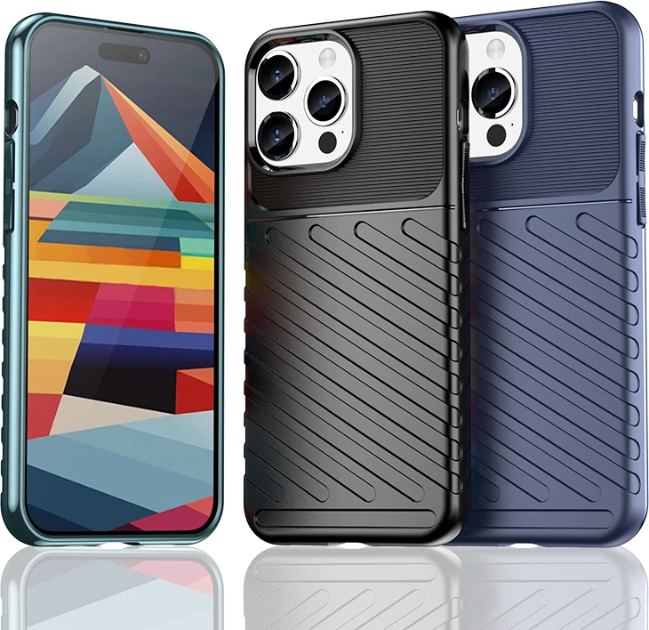 Mbështjellës i blinduar Hurtel Thunder Case për iPhone 15 Pro Max, i zi