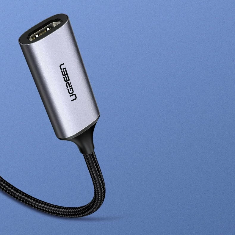 Adapter Ugreen USB Type C në HDMI 2.0, 4K @ 60 Hz, Thunderbolt 3, Gri